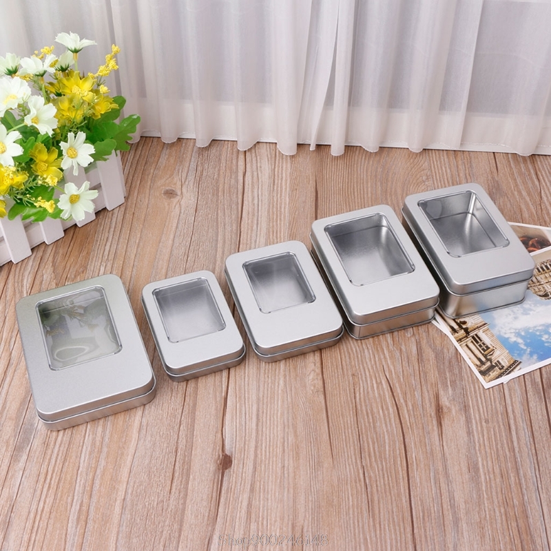 Tin Container Lid - Rechteckige Zinn Silber Lagerung Box Fall