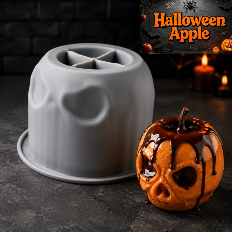 Candle Making For Beginners - Halloween-Totenkopf-Apfel-Silikonform, kreatives Design, lebensmittelechtes Silikon, antihaftbeschichtet