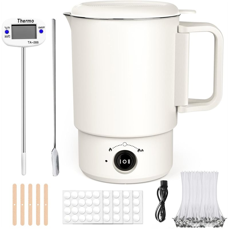 Candle Making For Beginners - A47U Elektrischer Wachsschmelztopf-Set mit Thermometer, 800