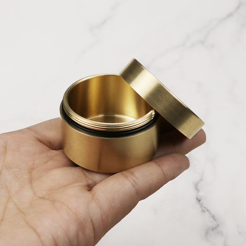 Tin Container Lid - Messing Medizin Box Pille Schmuck Ohrringe