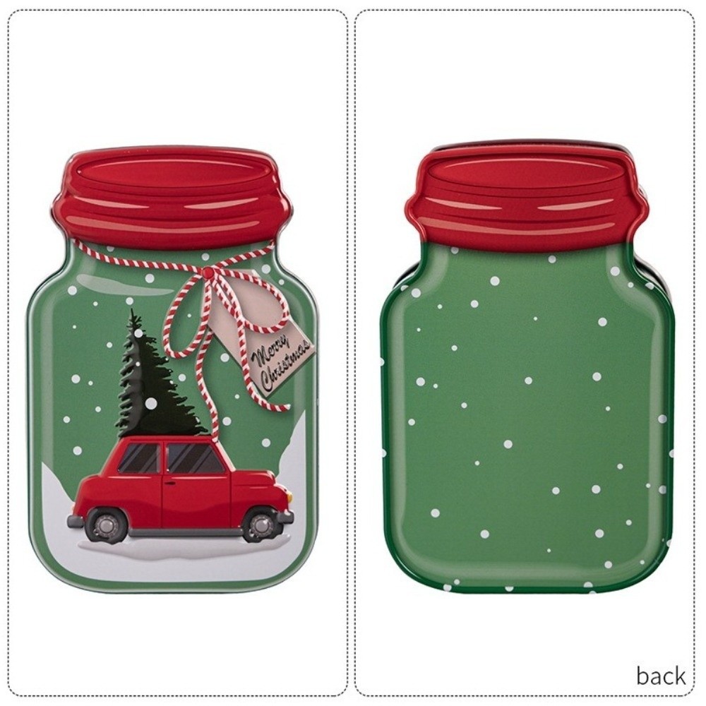 Tin Container Lid - Metall-Weihnachtsdose mit Deckel für Kekse, Schokolade,
