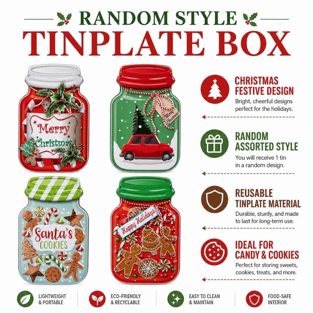 Metall-Weihnachtsdose mit Deck – Tin Container Lid Bewertung und Preis